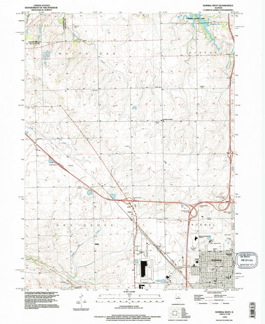 Classic USGS Normal West Illinois 7.5'x7.5' Topo Map Image