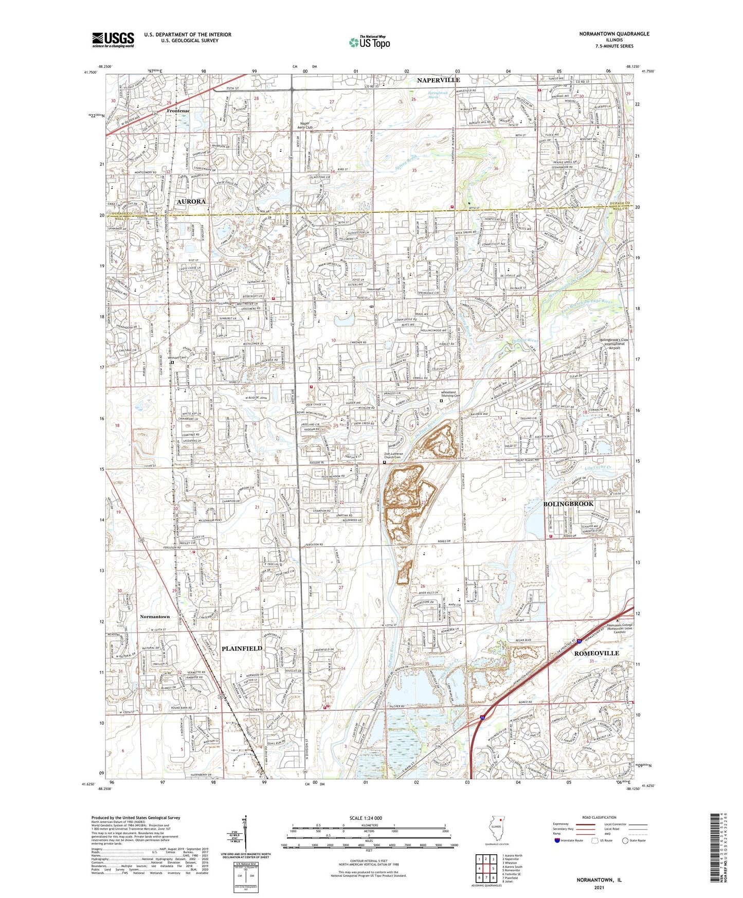 Normantown Illinois US Topo Map Image