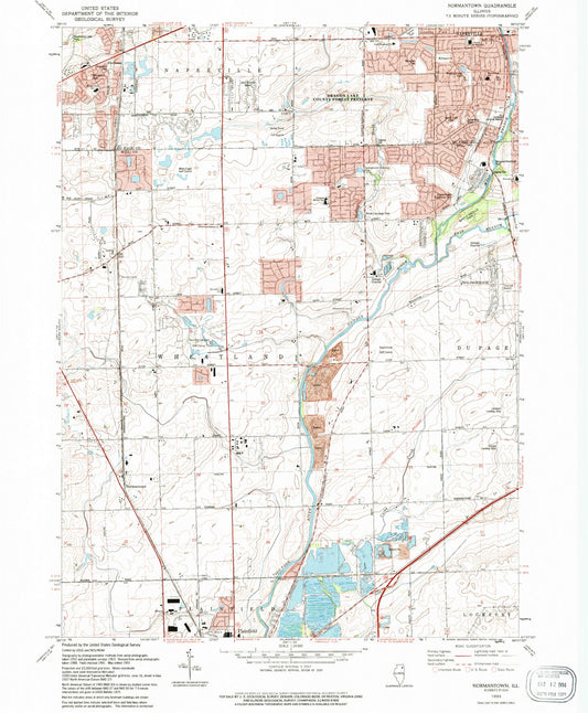 Classic USGS Normantown Illinois 7.5'x7.5' Topo Map Image