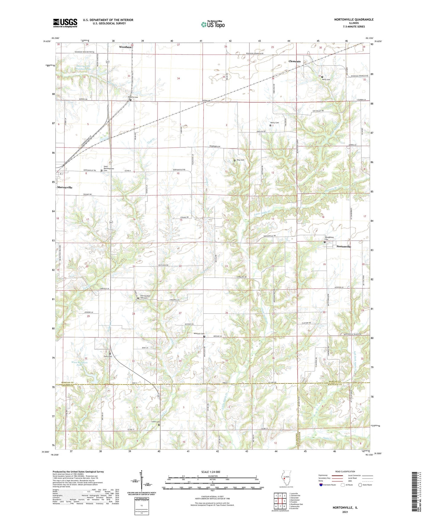 Nortonville Illinois US Topo Map Image
