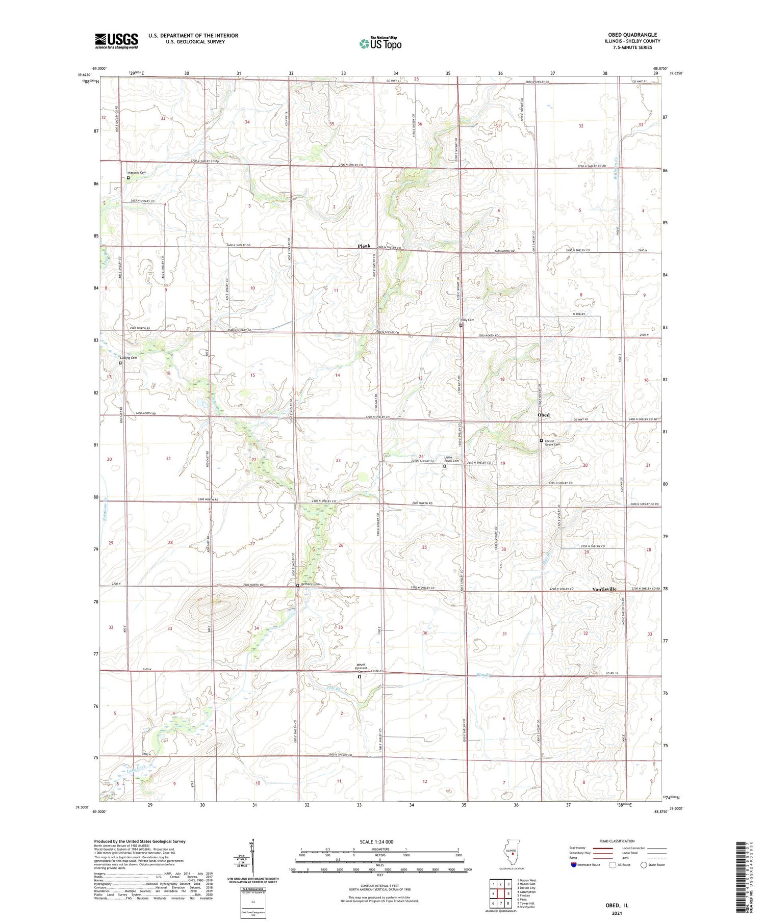 Obed Illinois US Topo Map Image