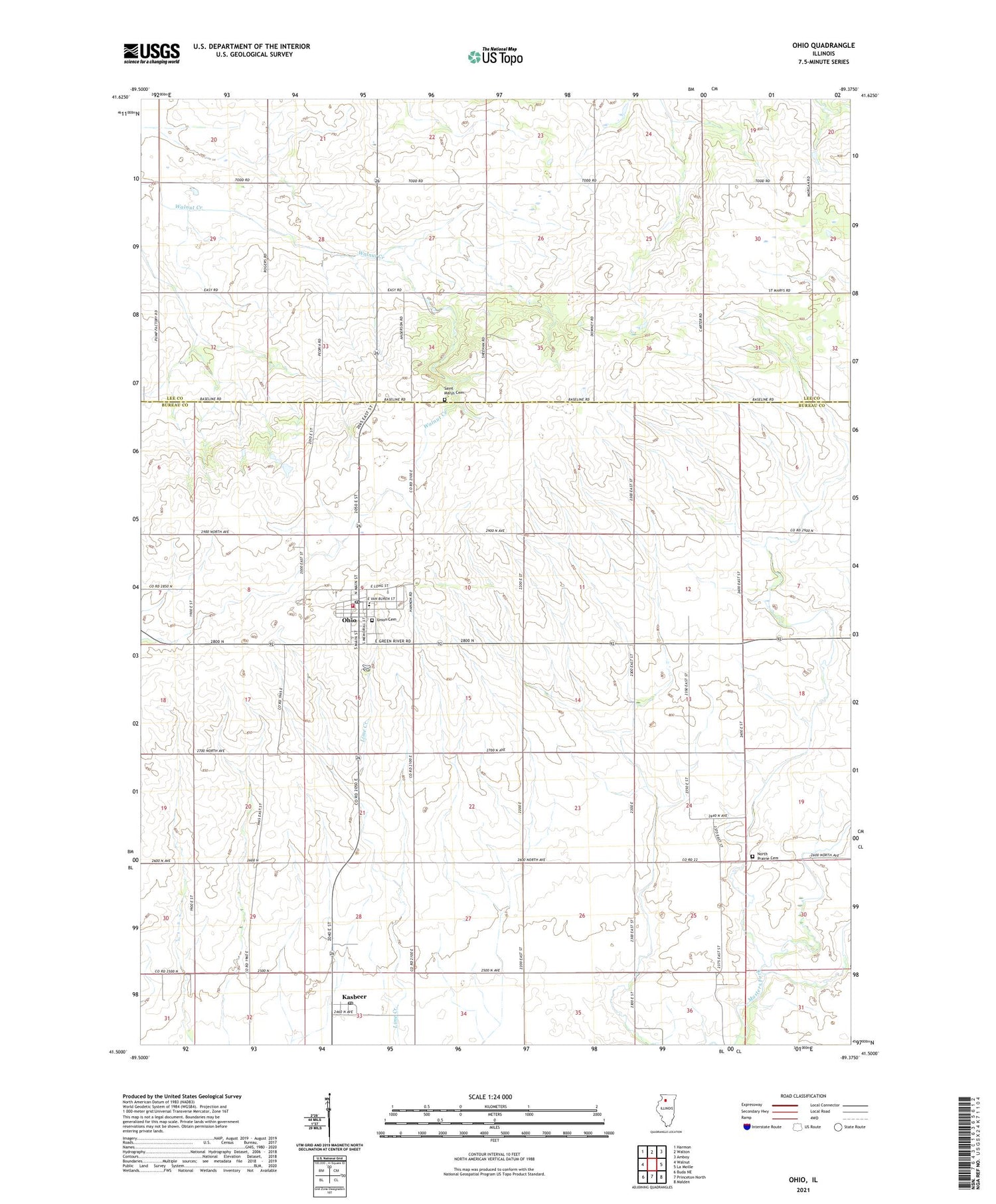 Ohio Illinois US Topo Map Image