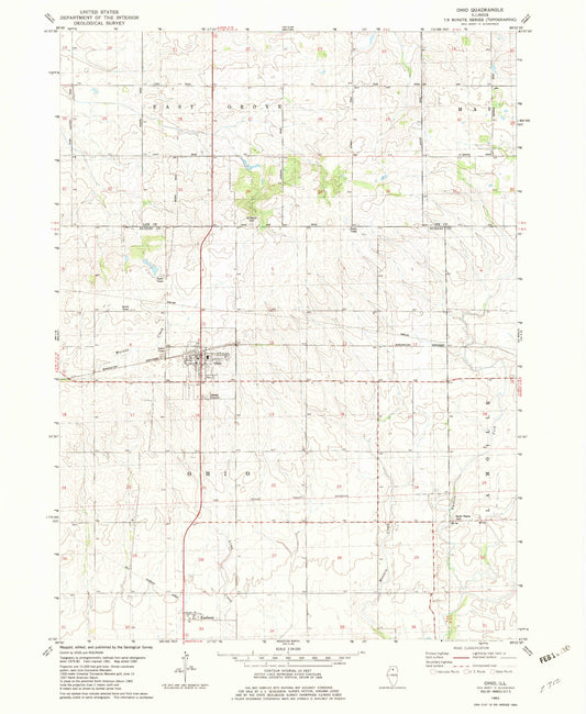 Classic USGS Ohio Illinois 7.5'x7.5' Topo Map Image