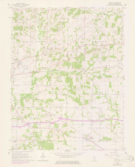 Classic USGS Opdyke Illinois 7.5'x7.5' Topo Map Image