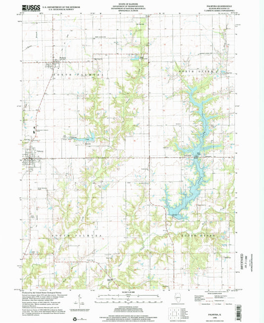 Classic USGS Palmyra Illinois 7.5'x7.5' Topo Map Image