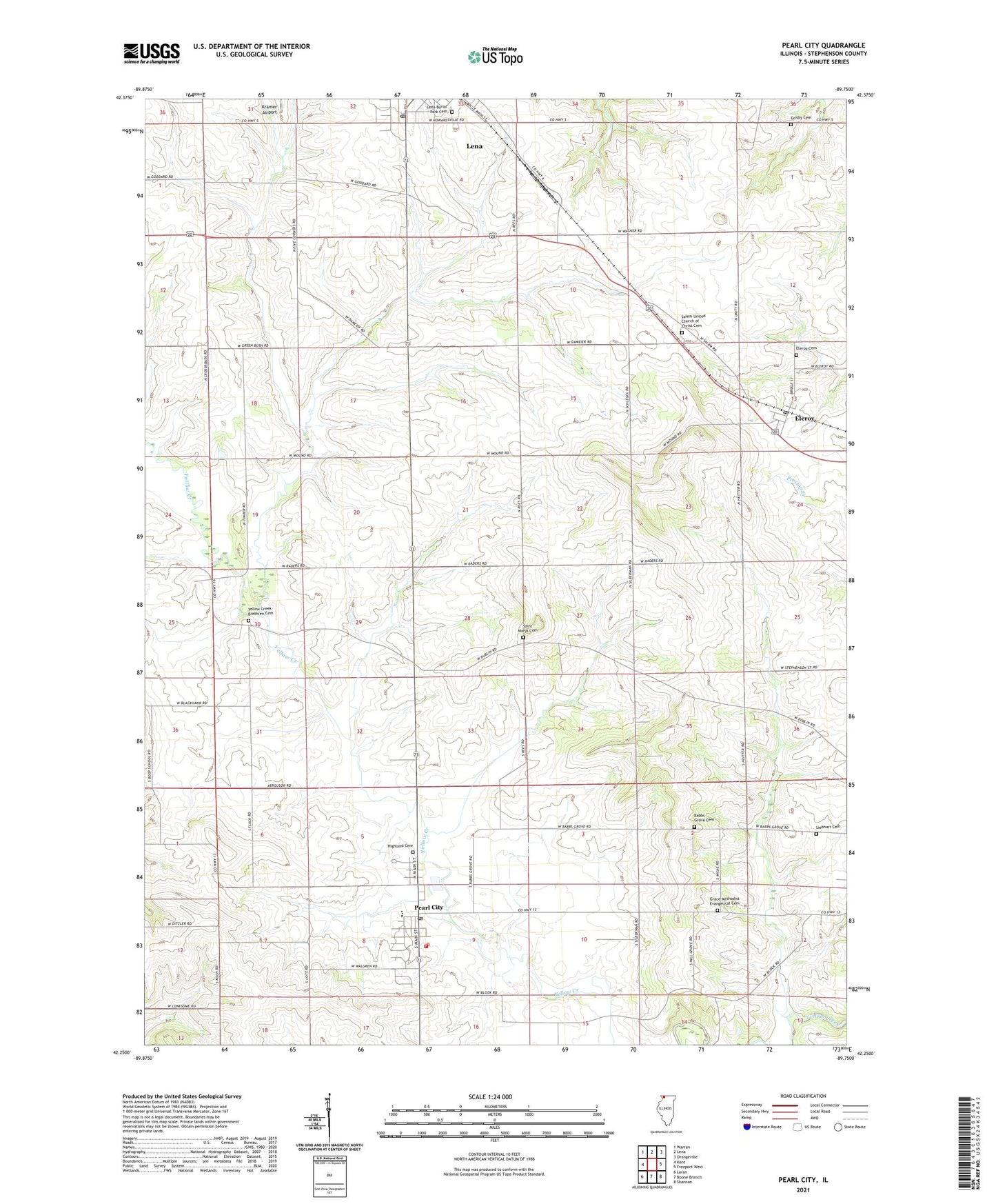 Pearl City Illinois US Topo Map Image