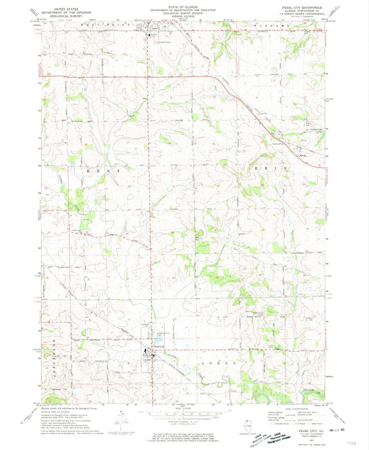Classic USGS Pearl City Illinois 7.5'x7.5' Topo Map Image