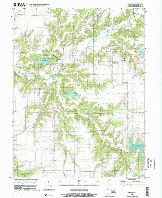 Classic USGS Plainview Illinois 7.5'x7.5' Topo Map Image