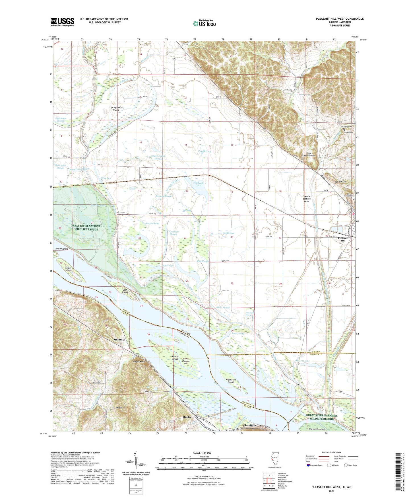 Pleasant Hill West Illinois US Topo Map Image