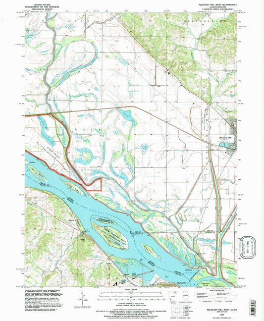 Classic USGS Pleasant Hill West Illinois 7.5'x7.5' Topo Map Image