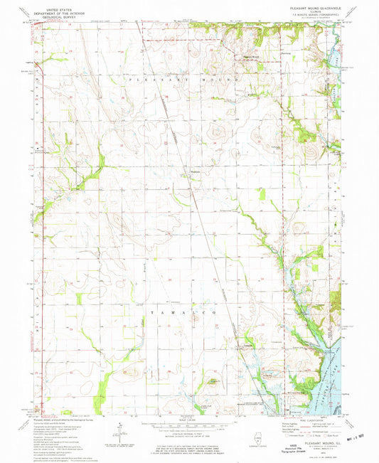 Classic USGS Pleasant Mound Illinois 7.5'x7.5' Topo Map Image