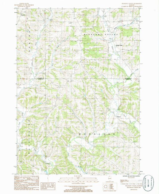 Classic USGS Pleasant Valley Illinois 7.5'x7.5' Topo Map Image