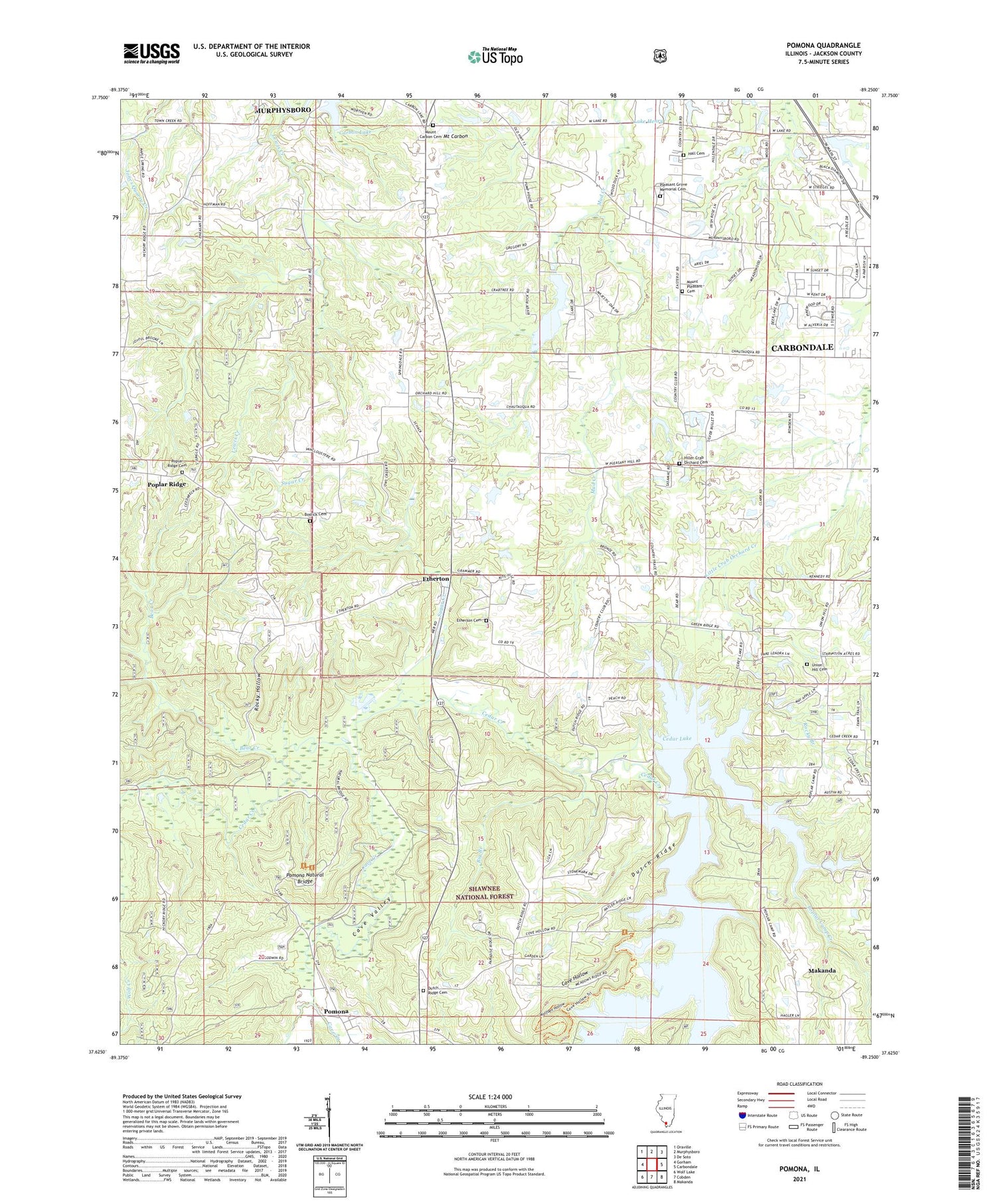 Pomona Illinois US Topo Map Image
