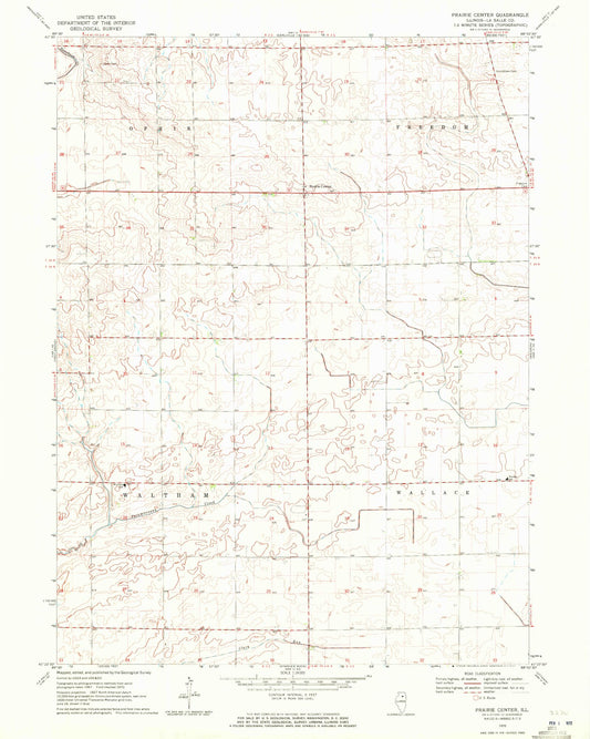 Classic USGS Prairie Center Illinois 7.5'x7.5' Topo Map Image