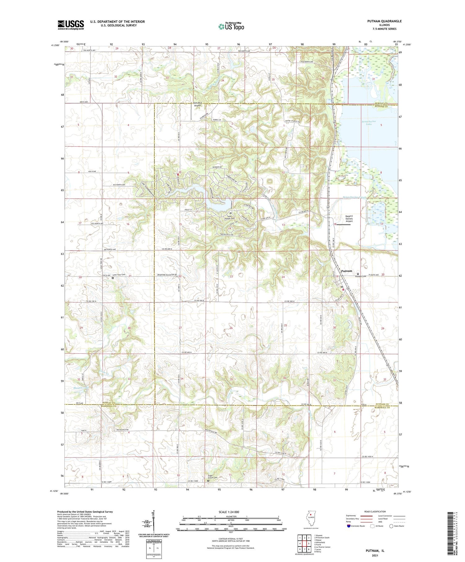 Putnam Illinois US Topo Map Image