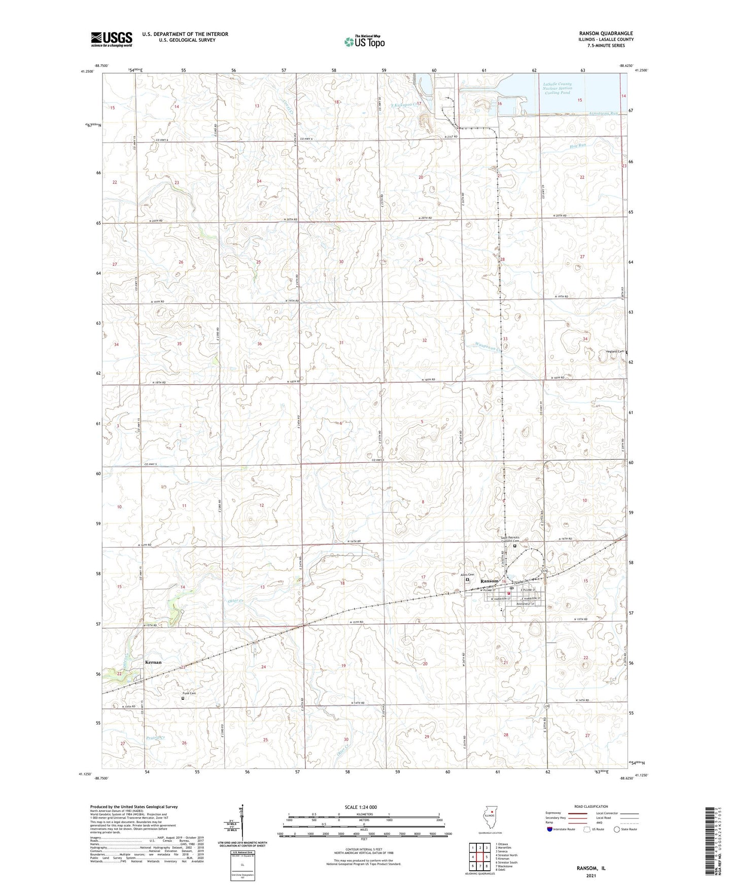Ransom Illinois US Topo Map Image