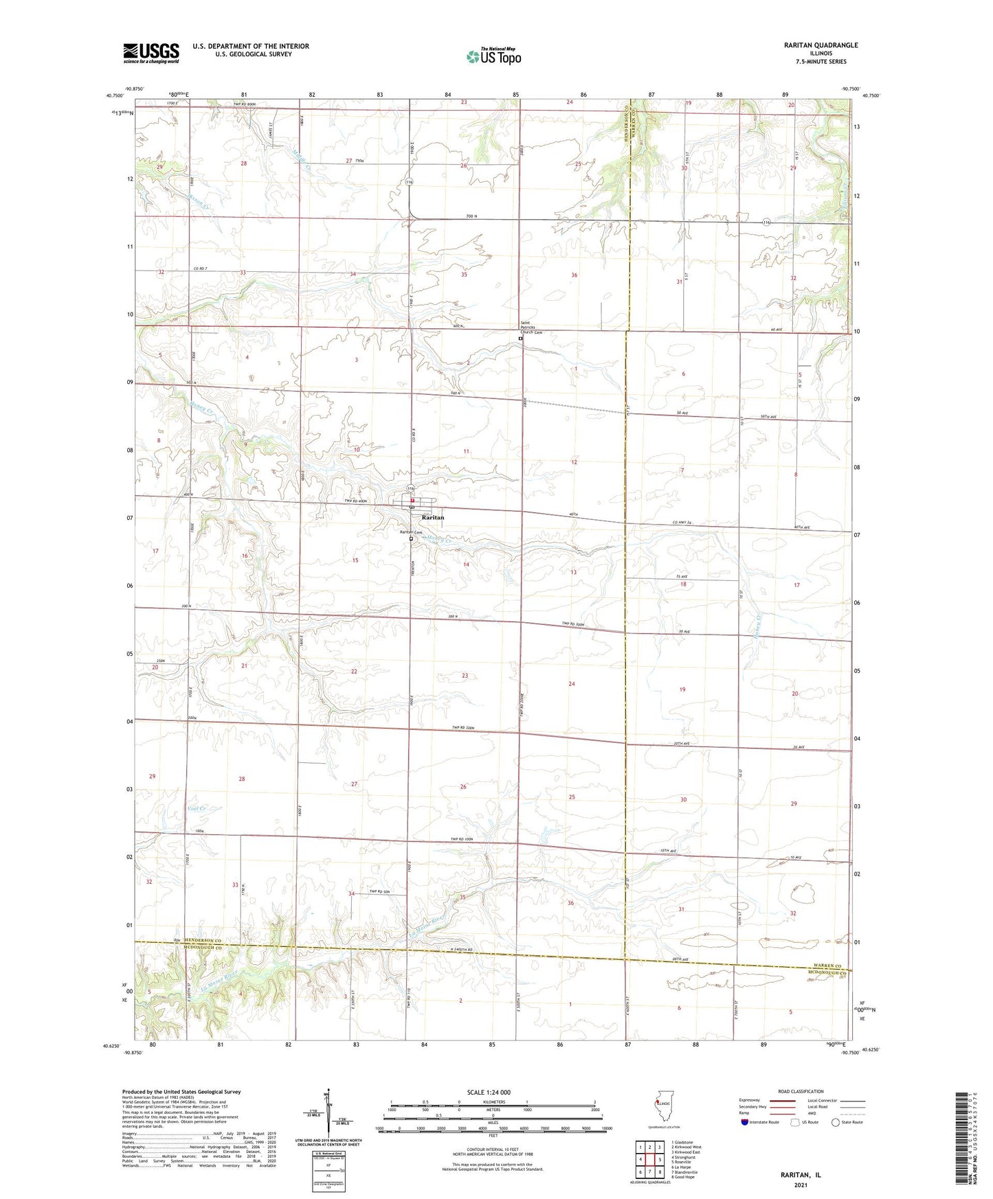 Raritan Illinois US Topo Map Image