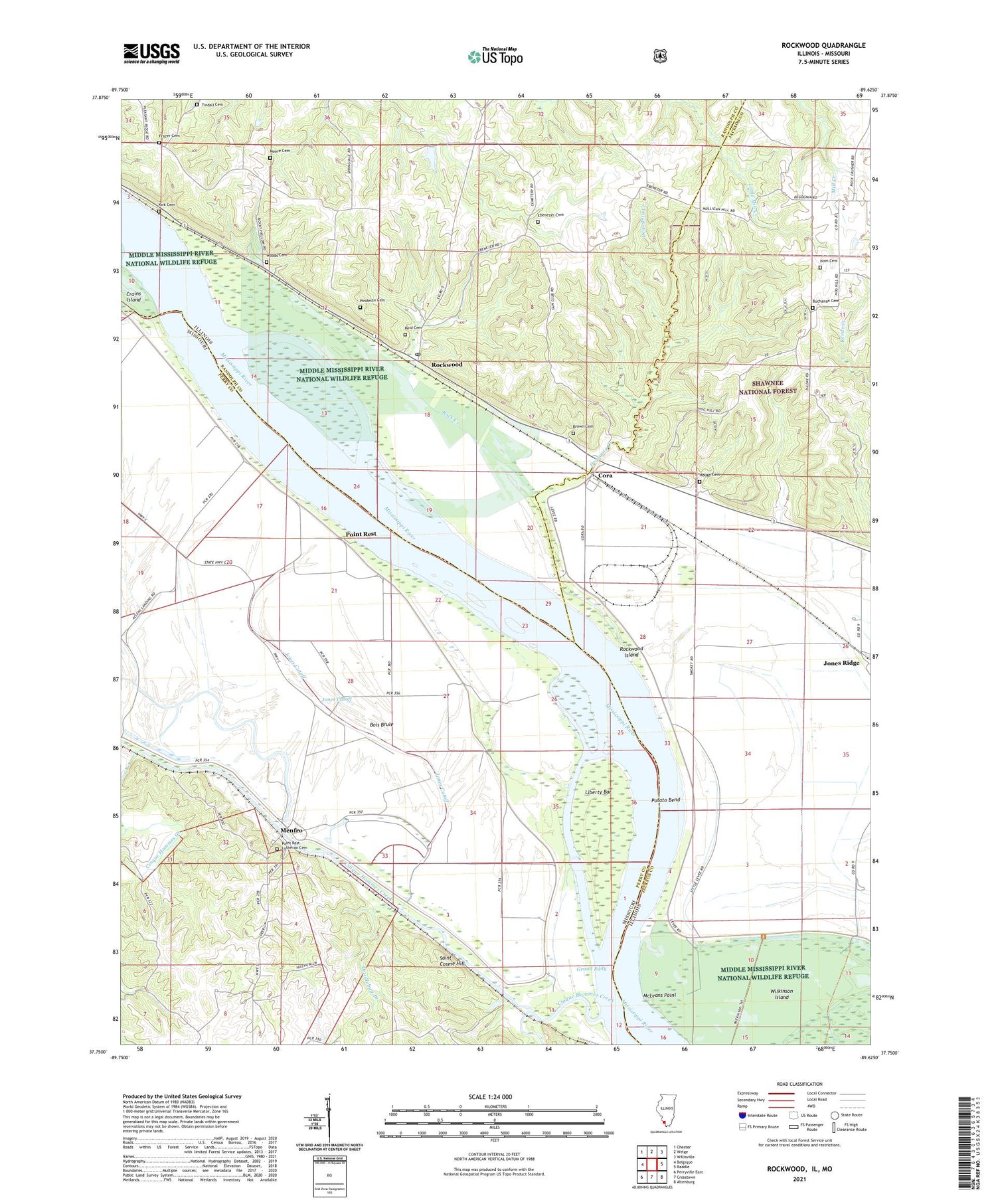 Rockwood Illinois US Topo Map Image