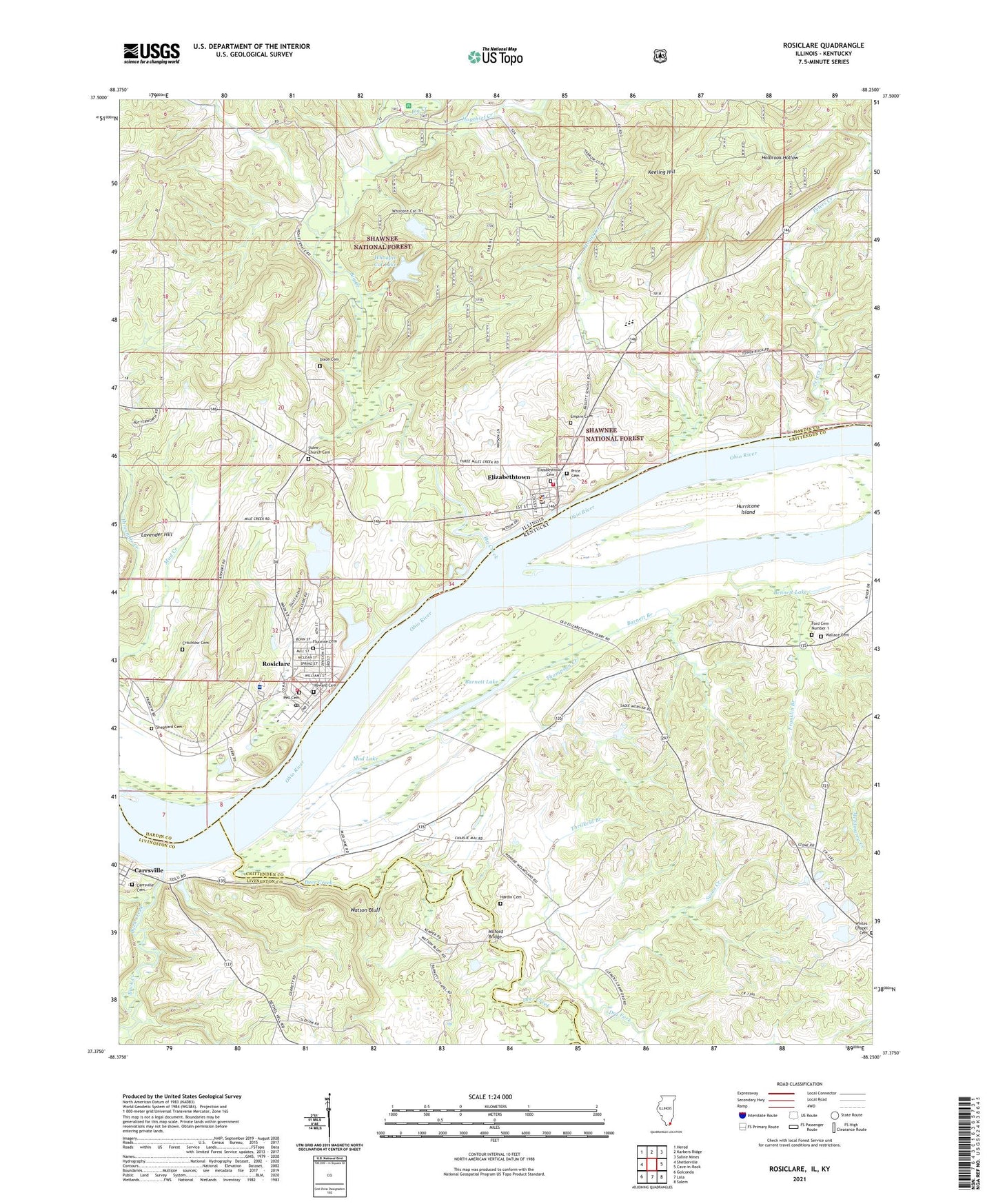 Rosiclare Illinois US Topo Map Image