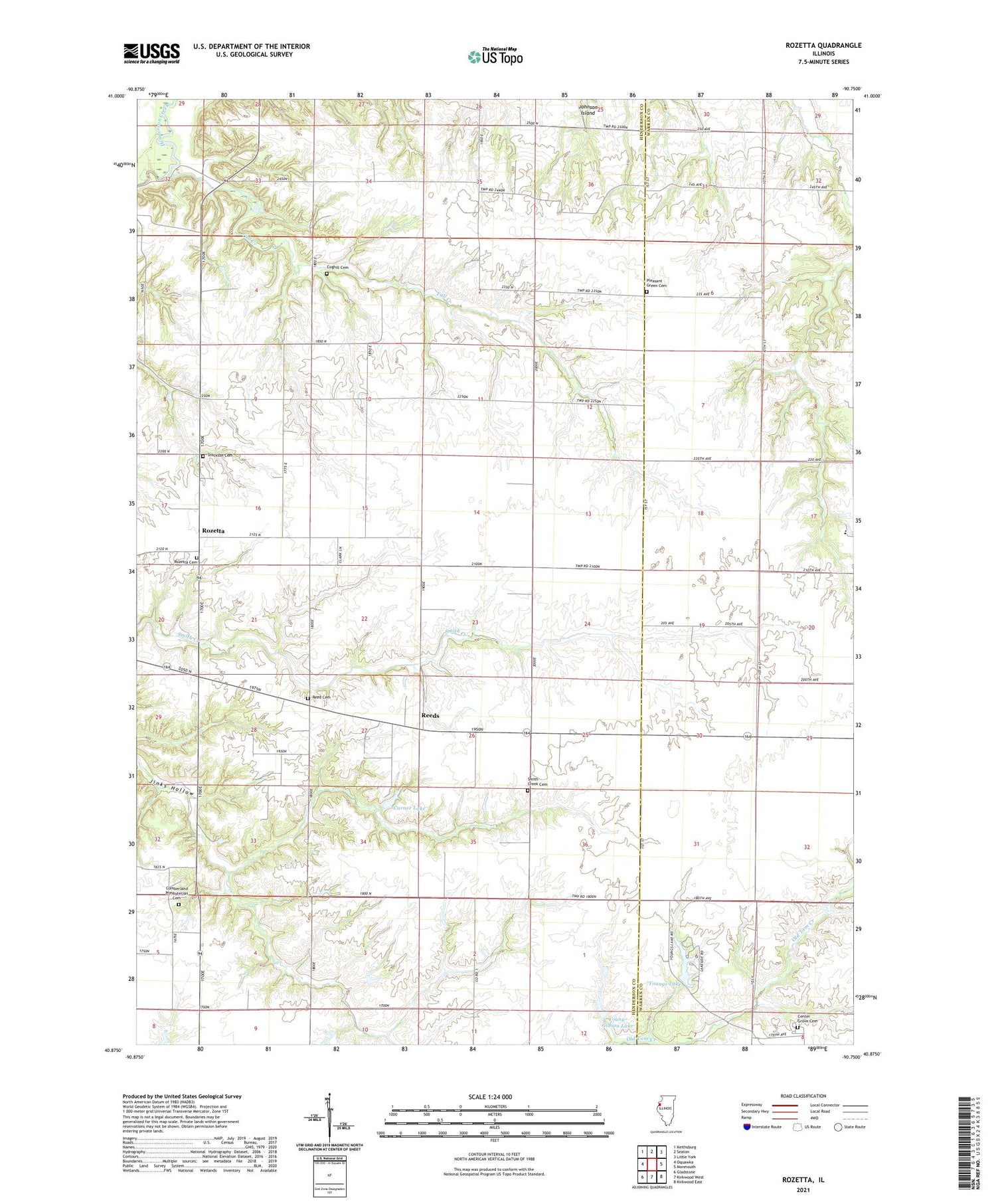 Rozetta Illinois US Topo Map Image