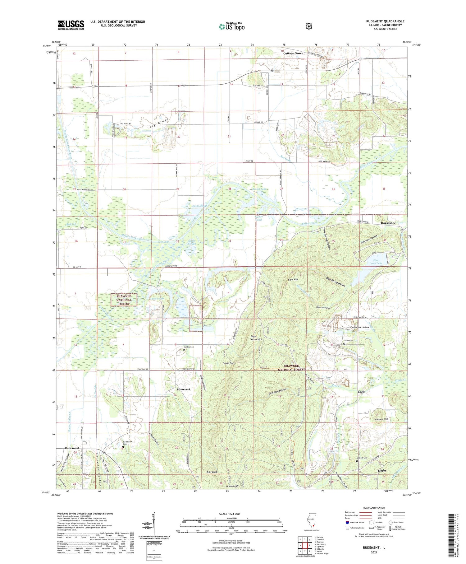Rudement Illinois US Topo Map Image