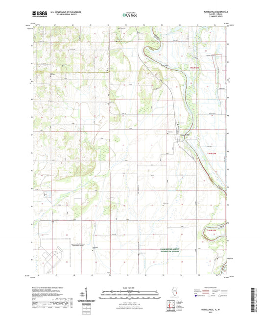 Russellville Illinois US Topo Map Image