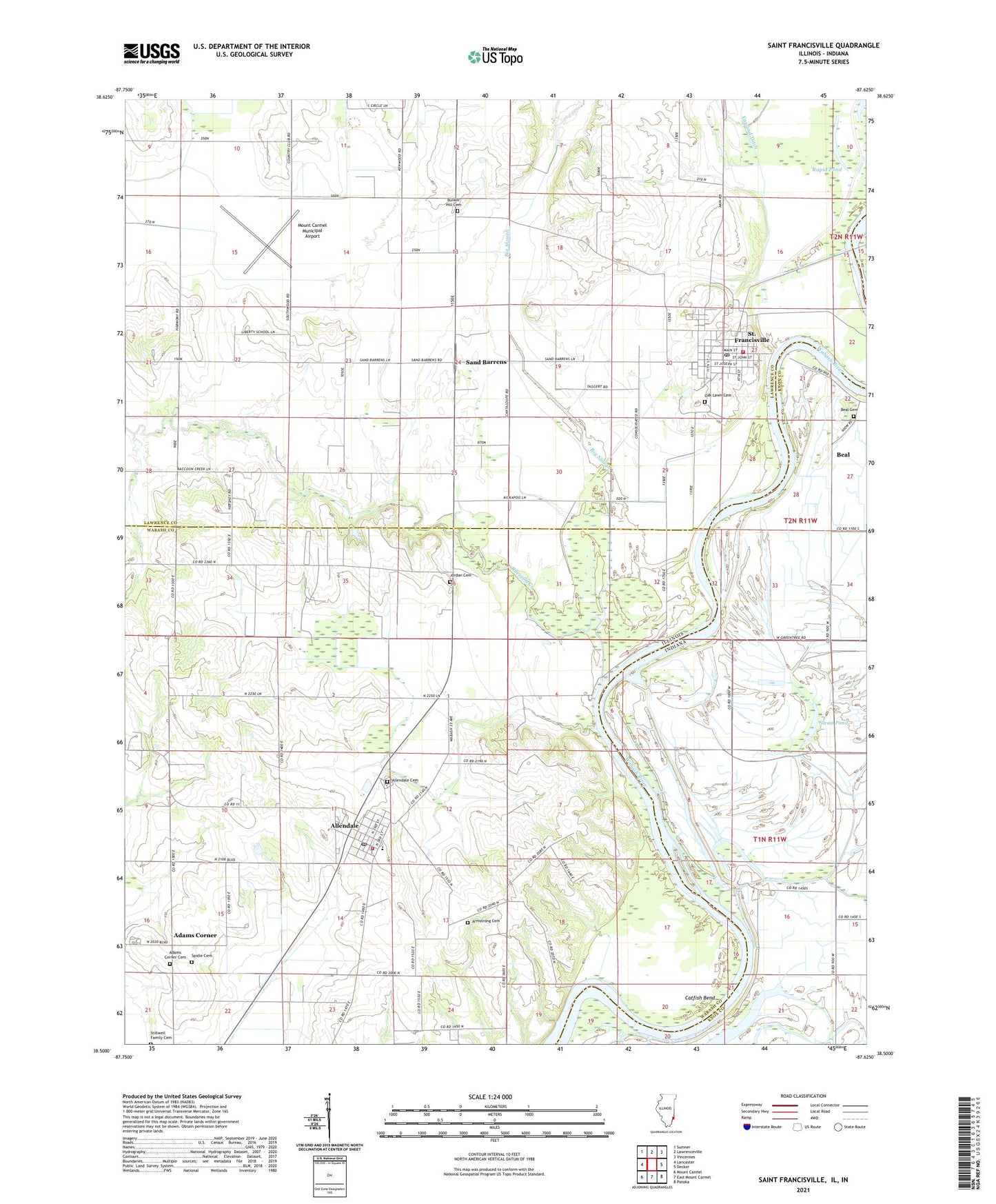 Saint Francisville Illinois US Topo Map Image