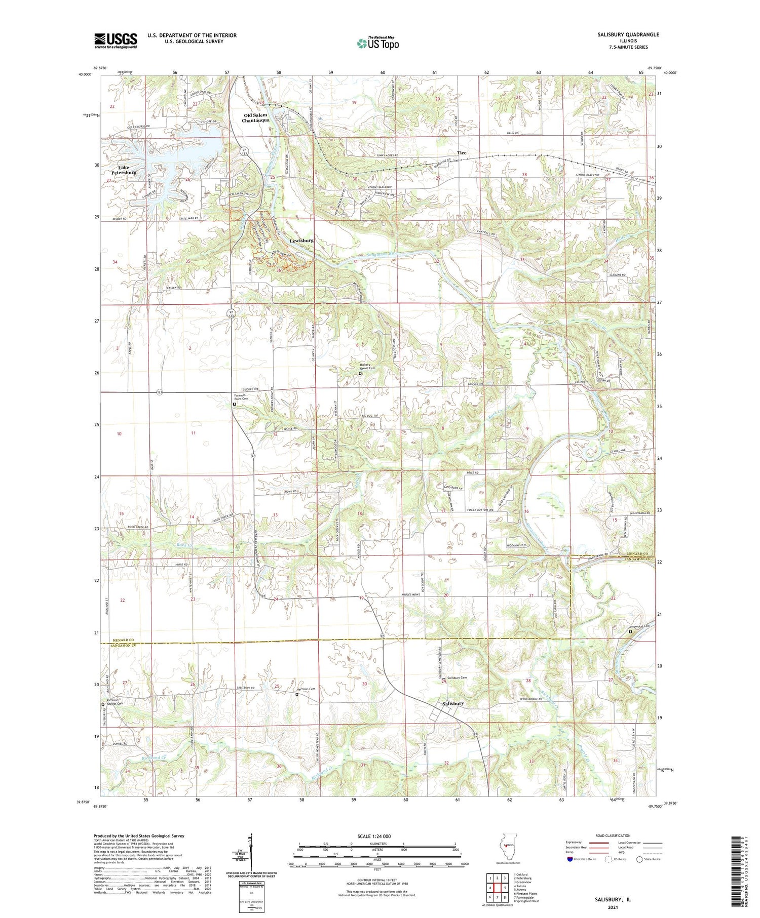 Salisbury Illinois US Topo Map Image