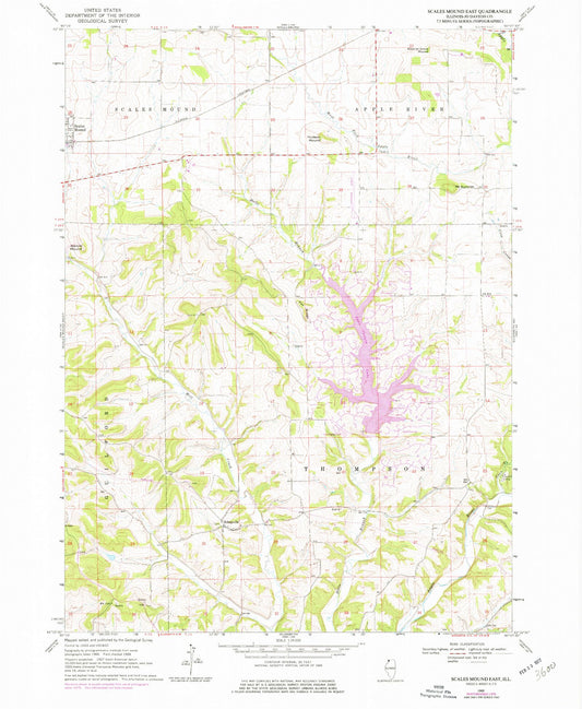 Classic USGS Scales Mound East Illinois 7.5'x7.5' Topo Map Image
