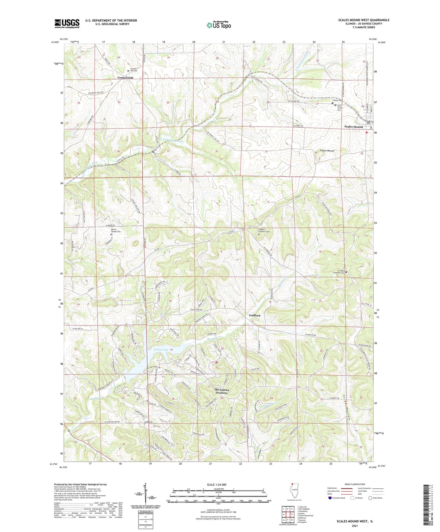 Scales Mound West Illinois US Topo Map Image