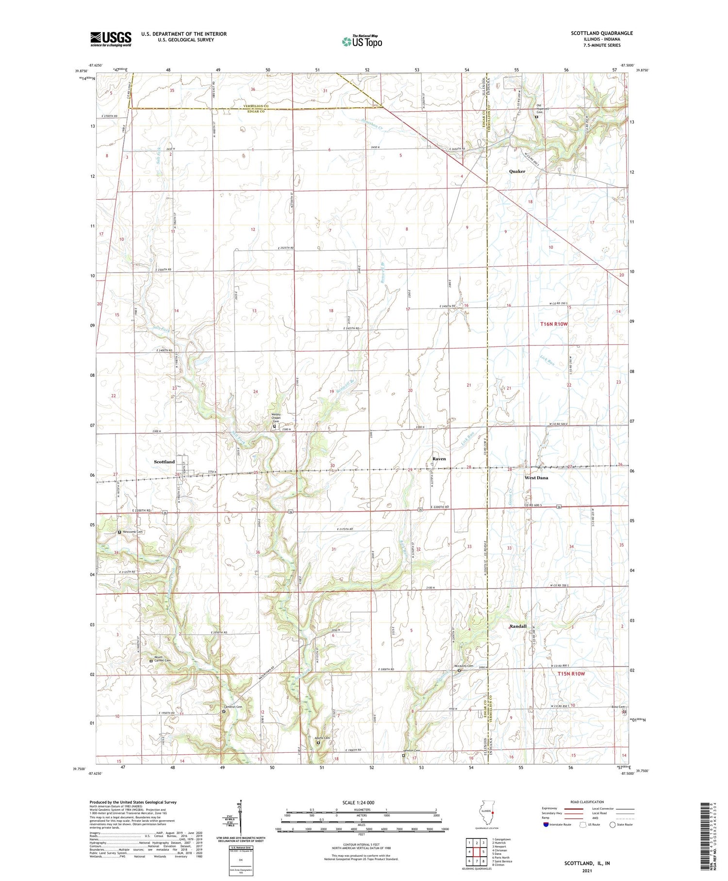 Scottland Illinois US Topo Map Image