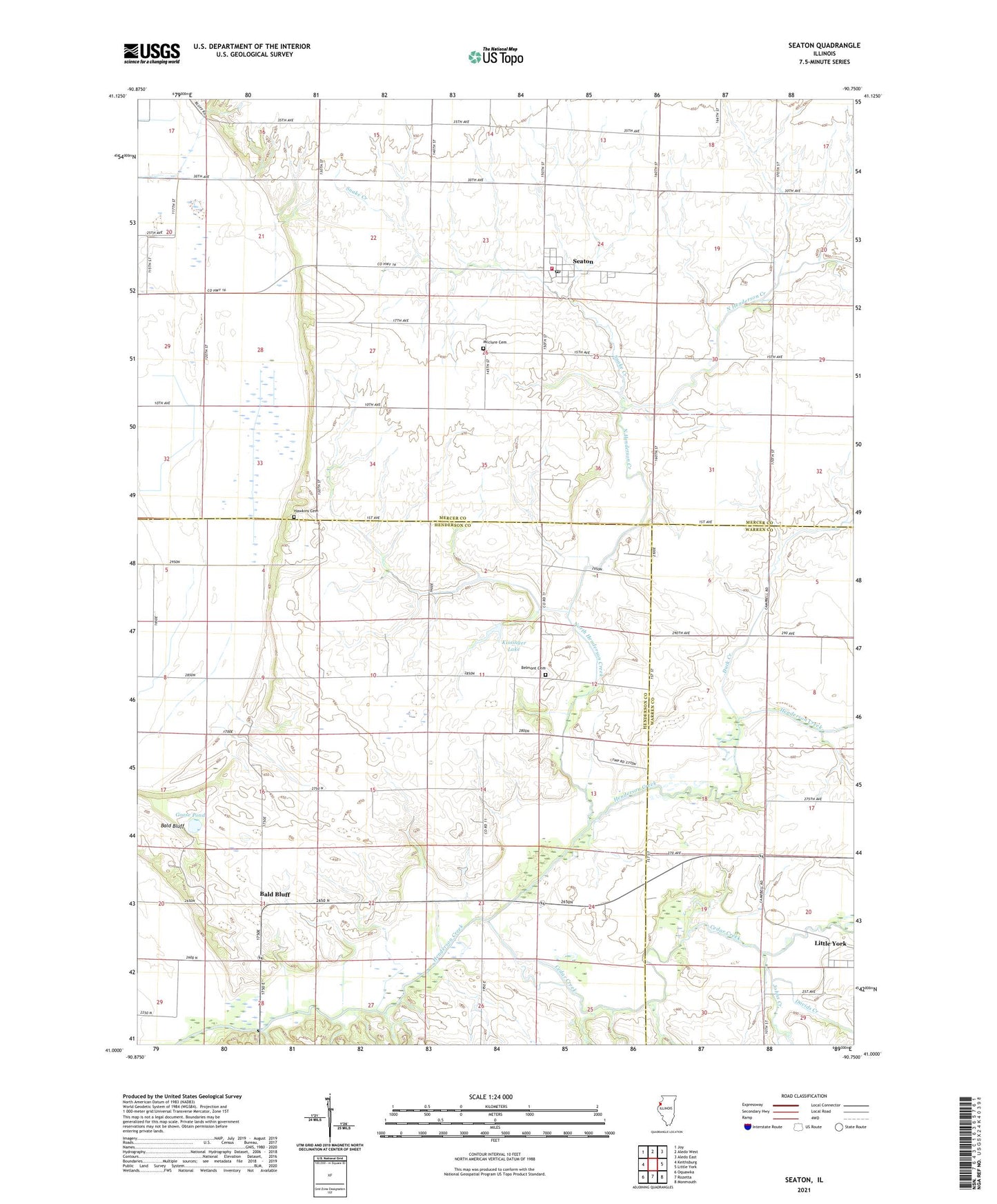 Seaton Illinois US Topo Map Image