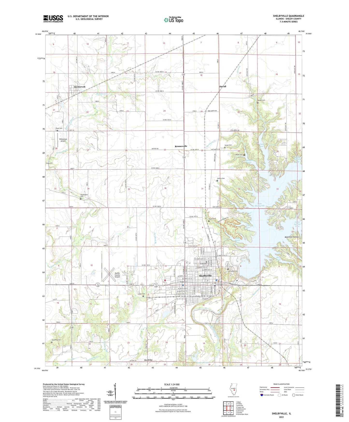 Shelbyville Illinois US Topo Map Image