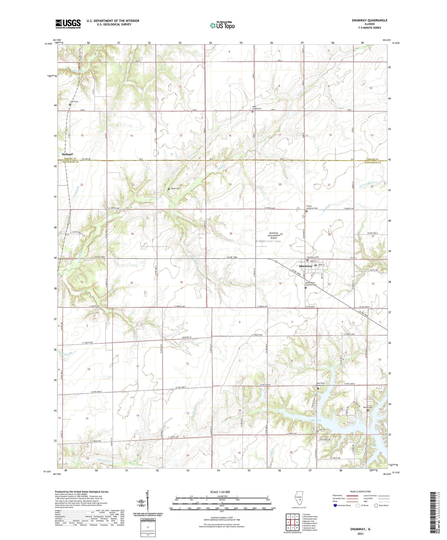 Shumway Illinois US Topo Map Image