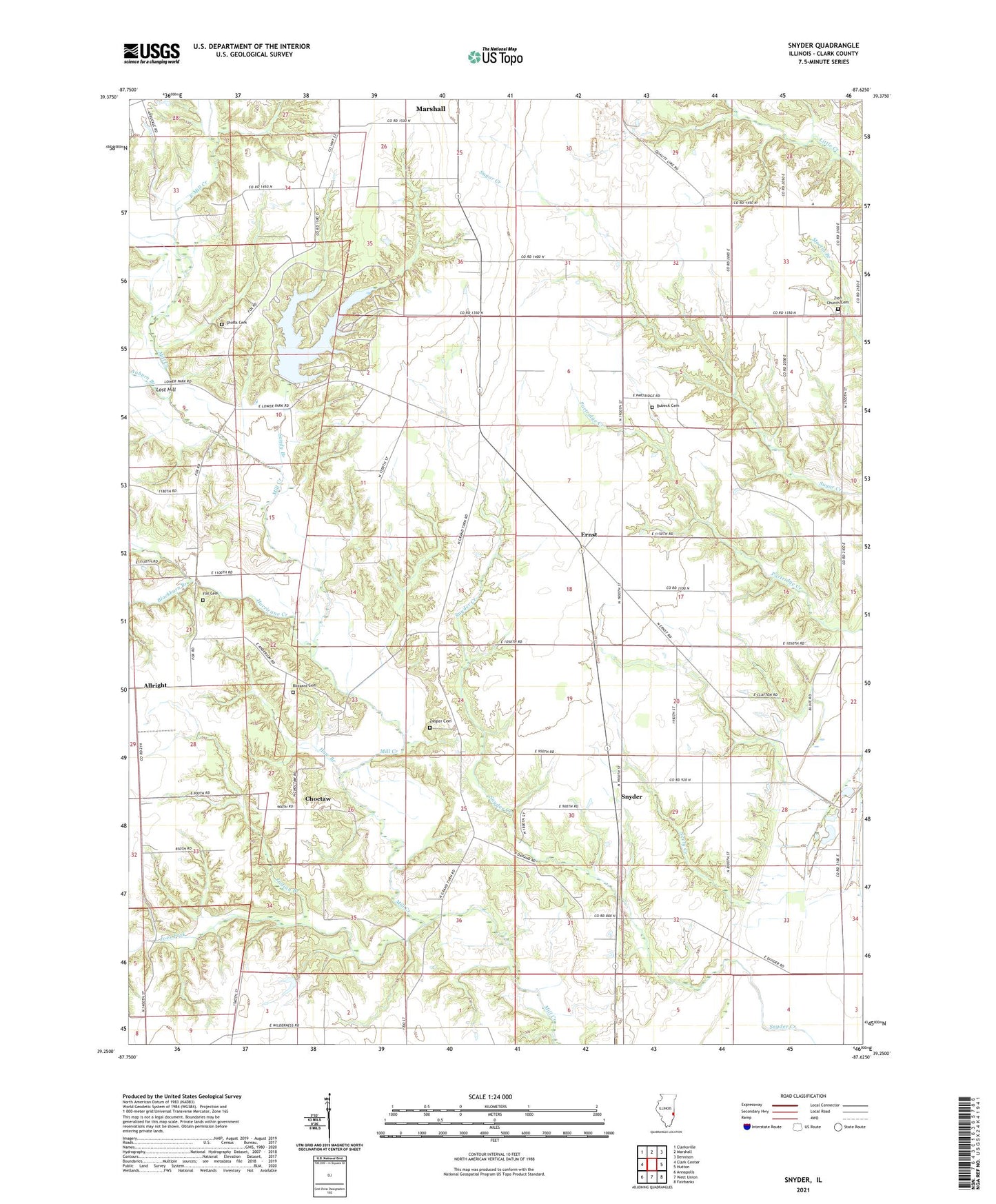 Snyder Illinois US Topo Map Image