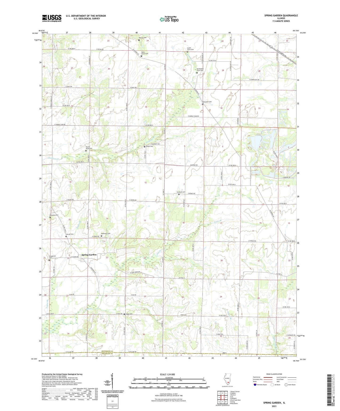 Spring Garden Illinois US Topo Map Image