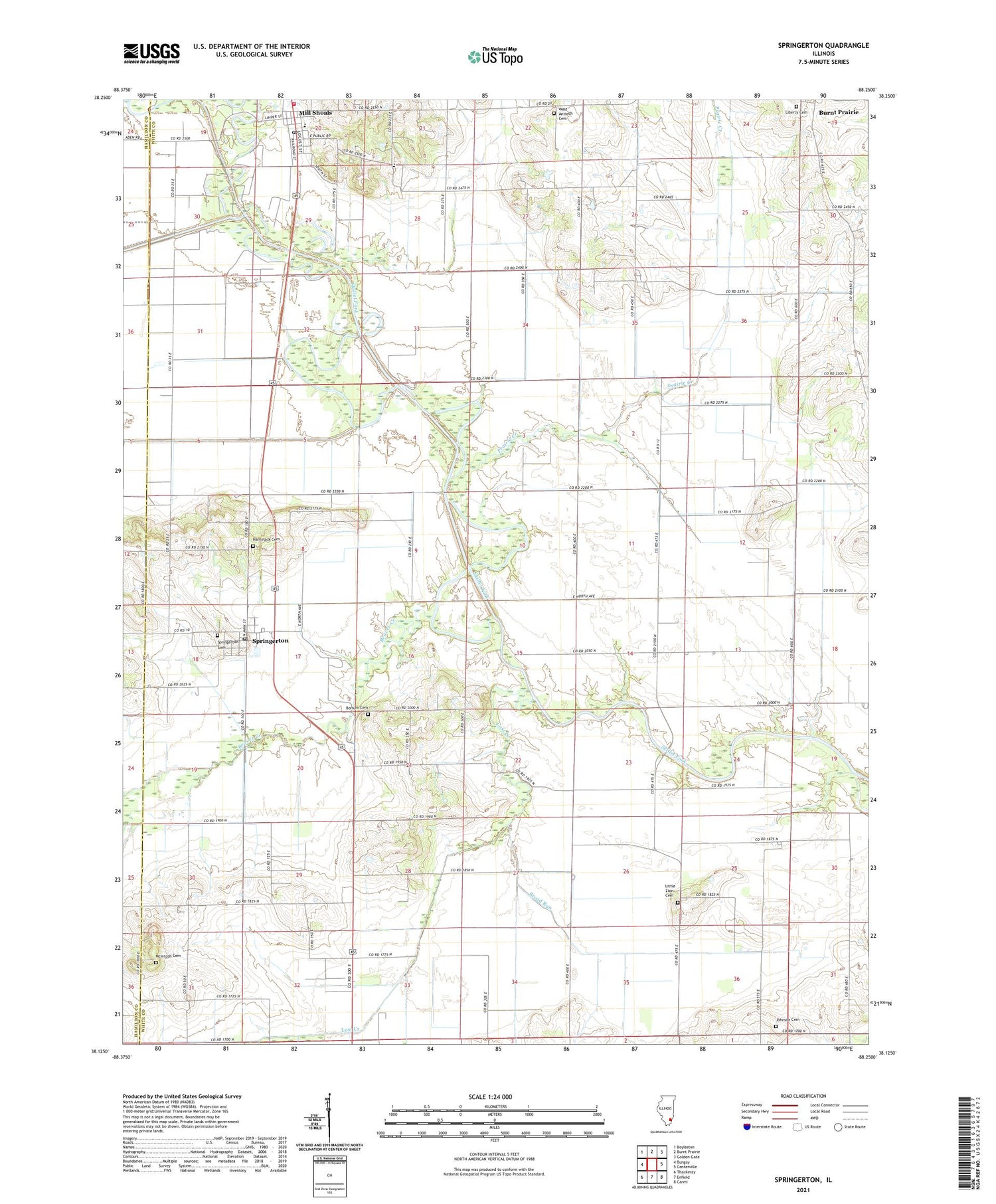 Springerton Illinois US Topo Map Image