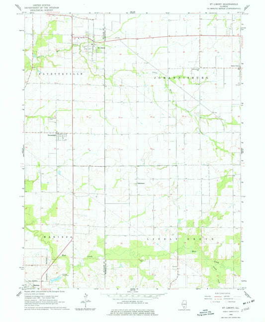 Classic USGS Saint Libory Illinois 7.5'x7.5' Topo Map Image