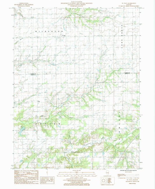 Classic USGS Saint Paul Illinois 7.5'x7.5' Topo Map Image