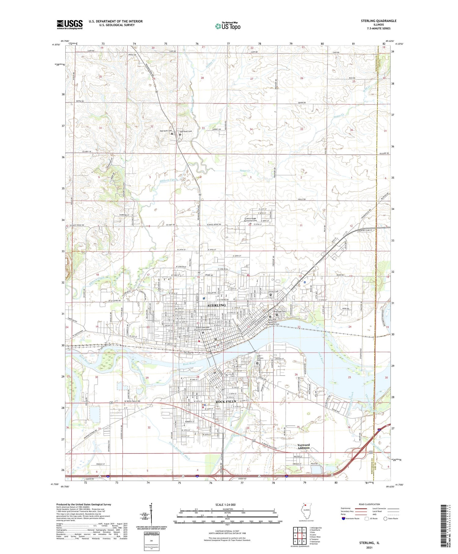 Sterling Illinois US Topo Map Image