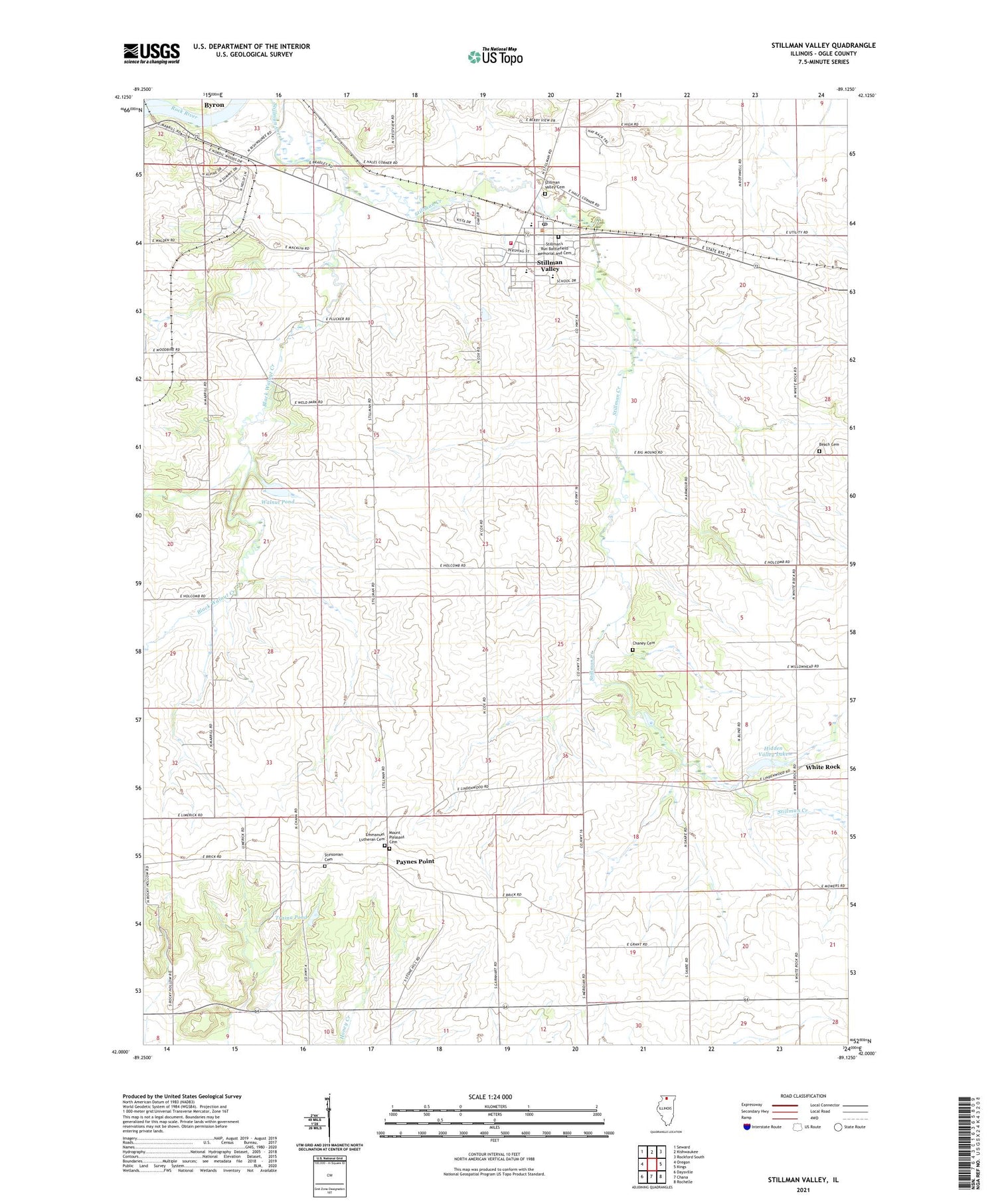 Stillman Valley Illinois US Topo Map Image