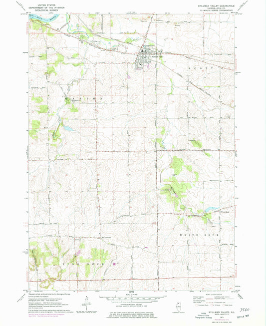 Classic USGS Stillman Valley Illinois 7.5'x7.5' Topo Map Image