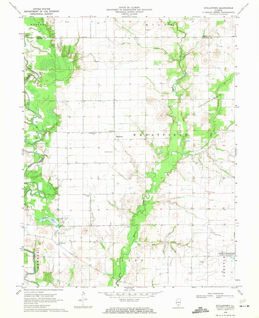 Classic USGS Stolletown Illinois 7.5'x7.5' Topo Map Image