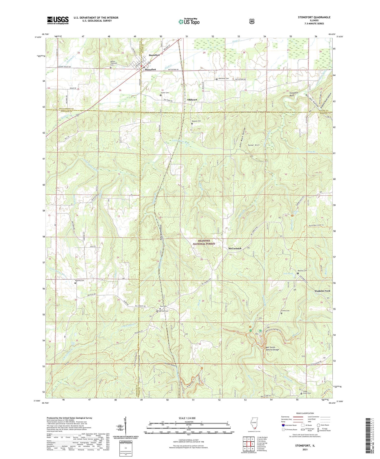 Stonefort Illinois US Topo Map Image