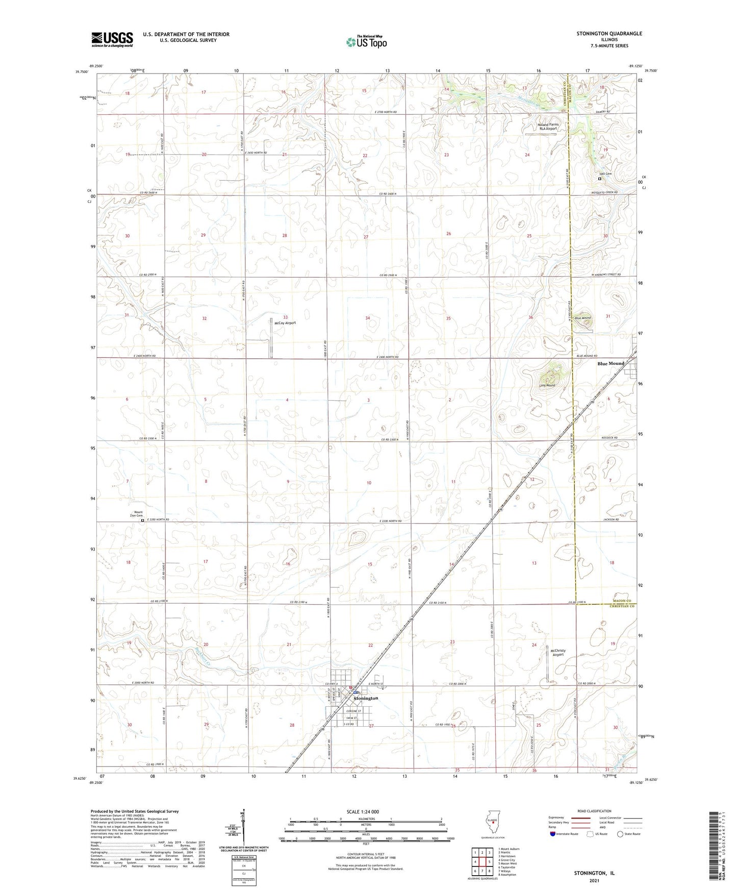Stonington Illinois US Topo Map Image