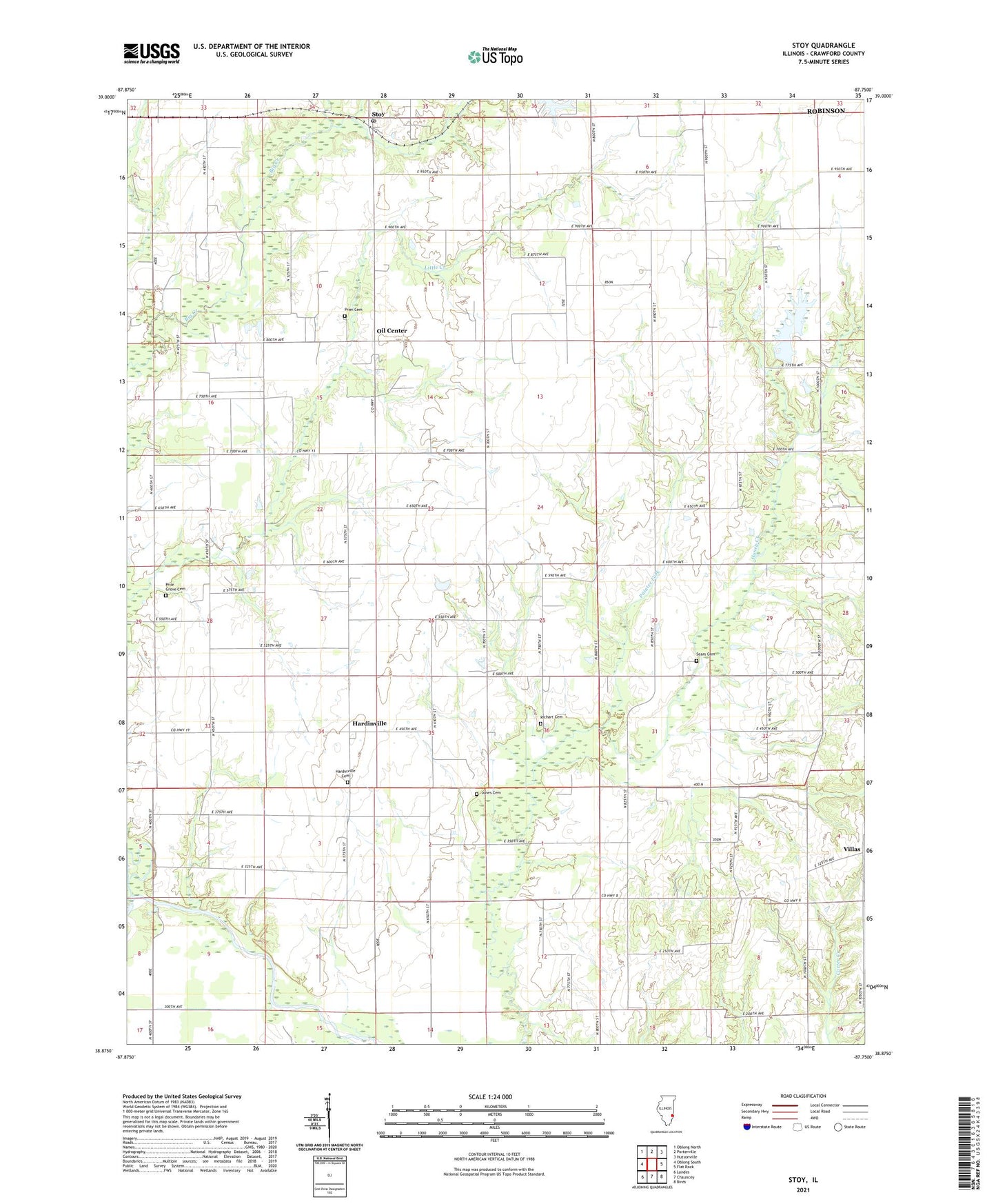 Stoy Illinois US Topo Map Image