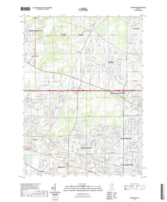 Streamwood Illinois US Topo Map Image