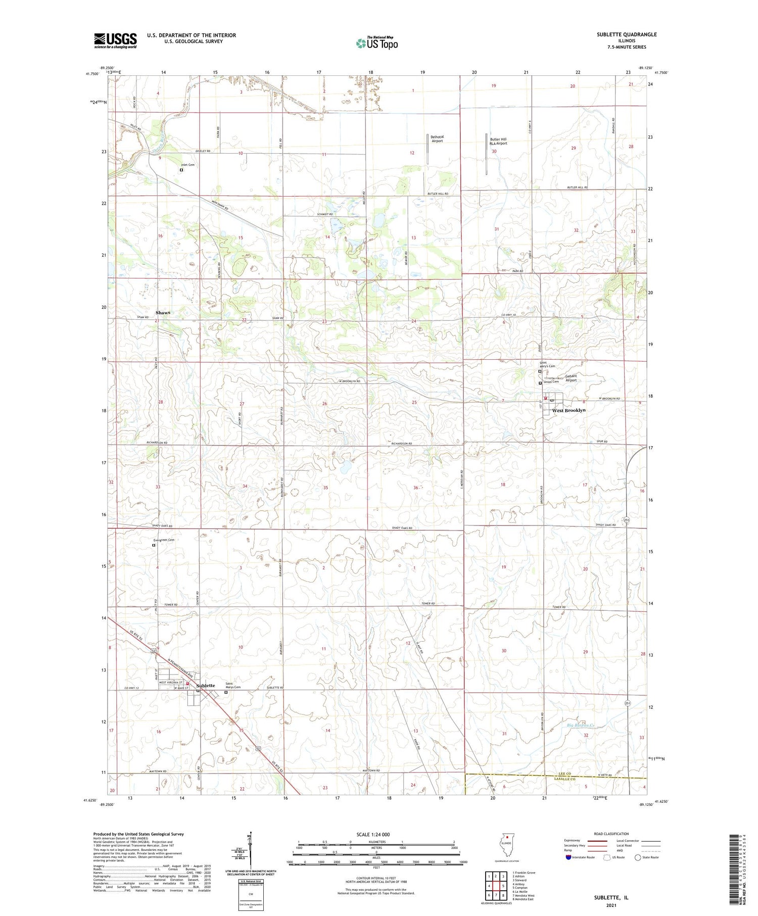 Sublette Illinois US Topo Map Image