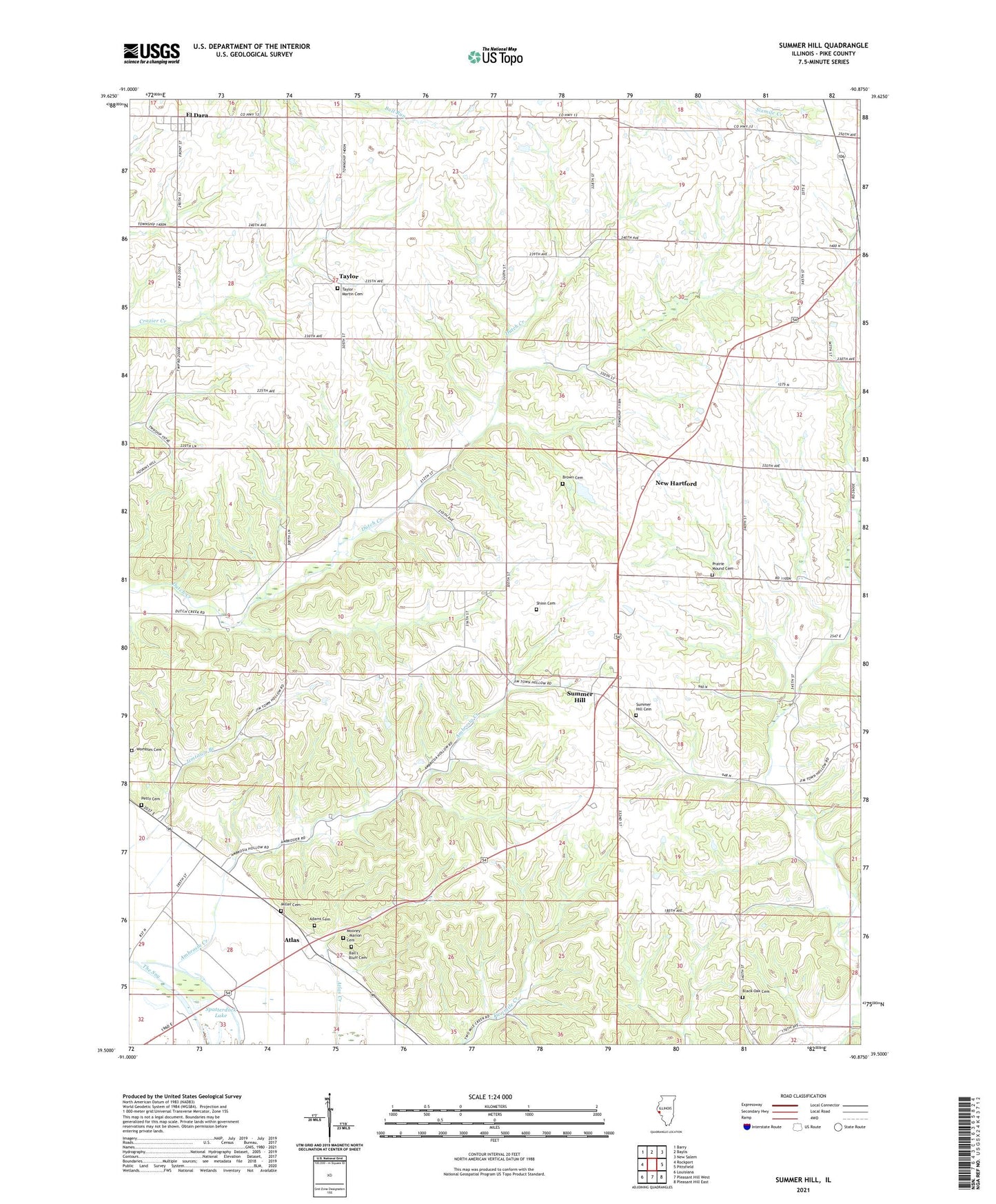 Summer Hill Illinois US Topo Map Image