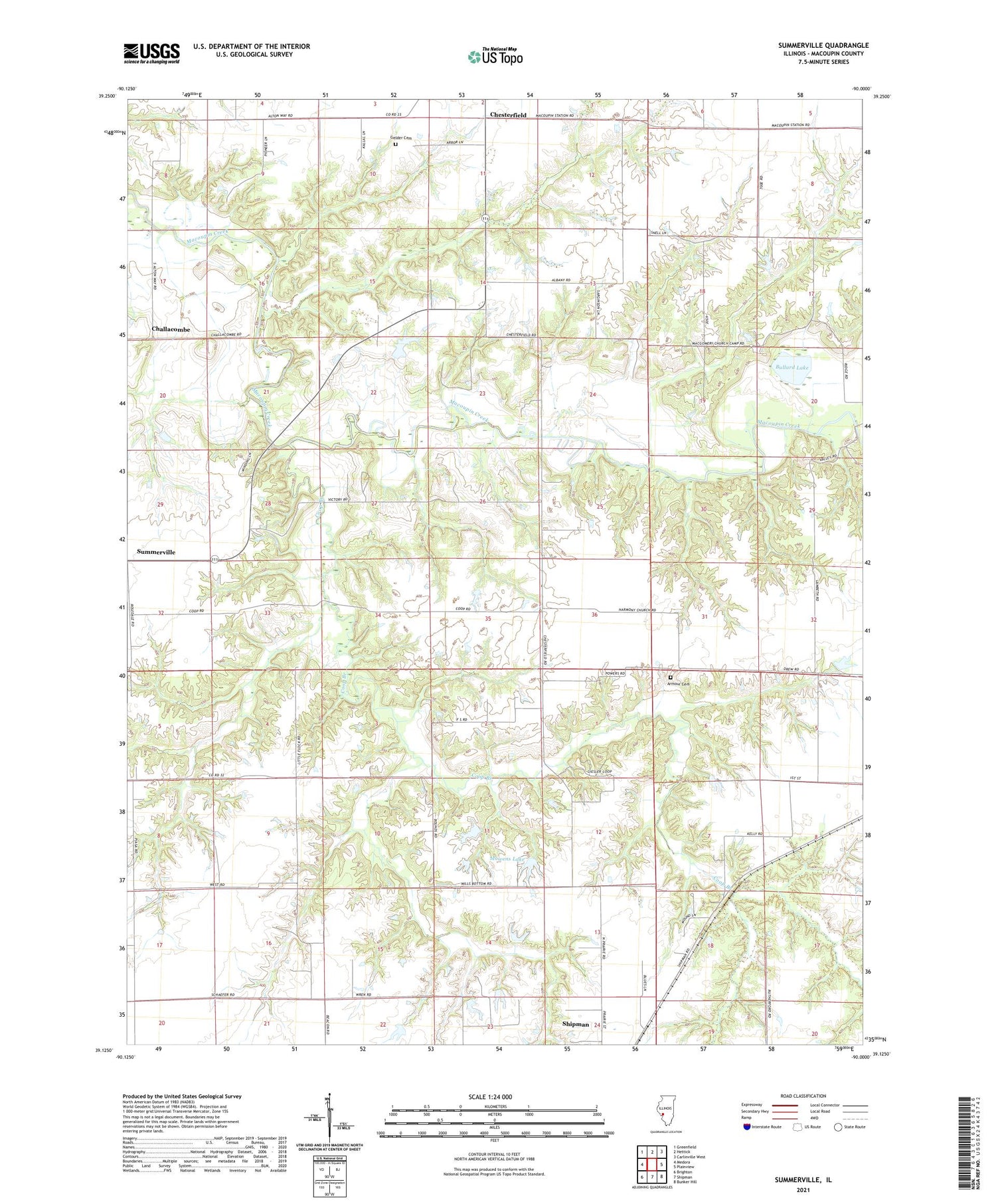 Summerville Illinois US Topo Map Image